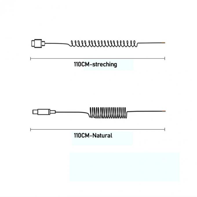 Coiled Spring Wire USB to Open 4 Tinned Bare Wires End Cable 3