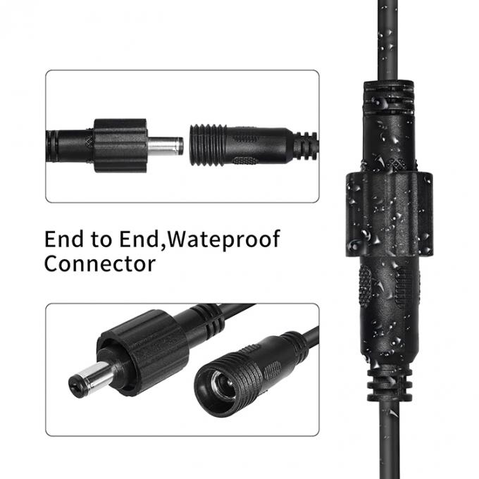 Waterproof Male to Female DC Jack 5.5x2.1mm 5.5x2.5mm 3.5x1.35mm Power Extension Cable for LED Light 1