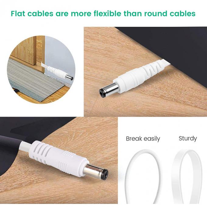 1m 3m 5m 12V Male to Male Female Flat DC 5.5x2.1mm 5.5x2.5mm 3.5x1.35mm Barrel Jack Power Extension Cable for CCTV Camera LED 6
