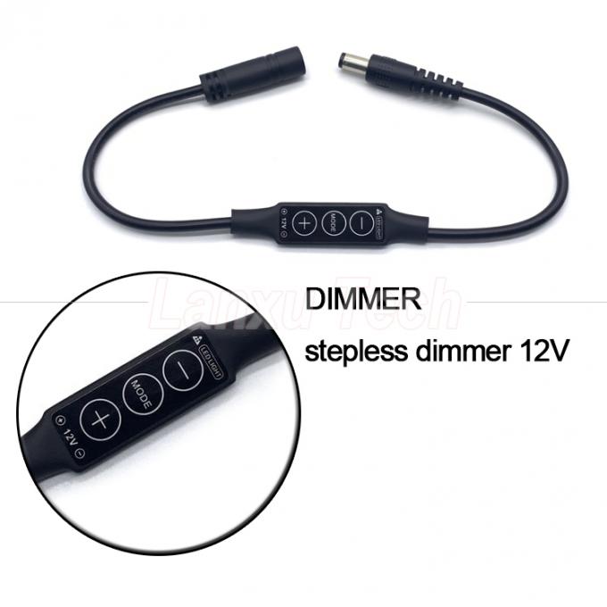 Stepless Light Male to Female DC Barrel Jack 5.5x2.1mm 5.5x2.5mm 3.5x1.35mm Cable Dimmer for LED Lamp Strip 0