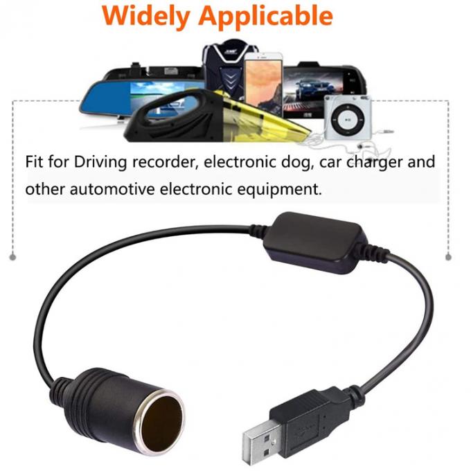 USB A  Male to 12v Car Cigarette Lighter Socket Female Power Converter Cable 4
