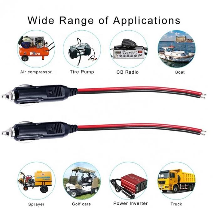 12V 24V 15A Fuse Car Cigarette Lighter Male Plug with Lead Tinned Wire 5