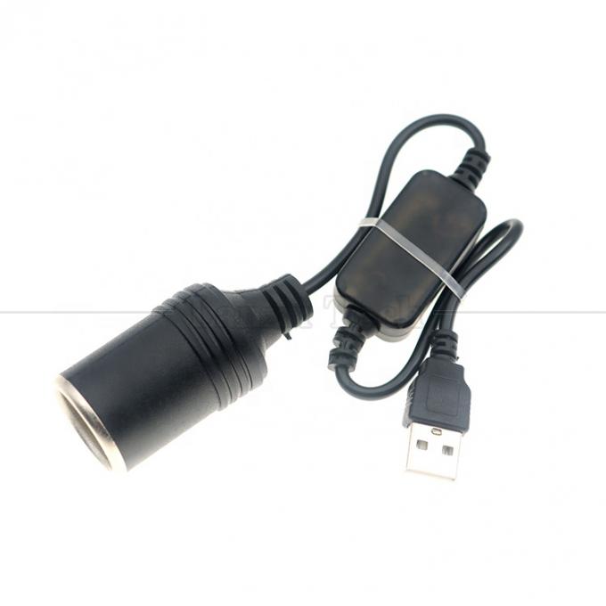 Set Up Charger USB A Male 5V to 12V Car Cigarette Lighter Socket Female Converter Cable 2