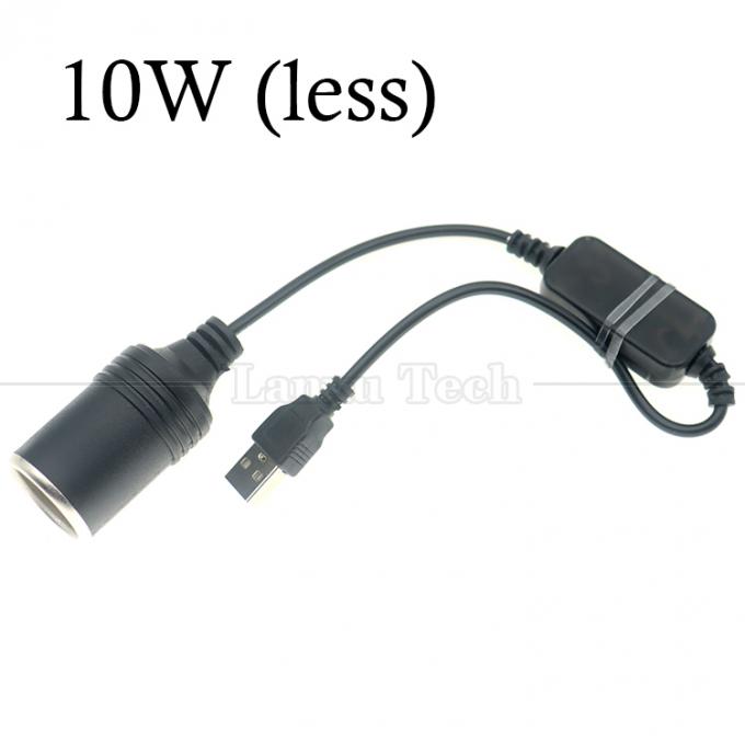 Set Up Charger USB A Male 5V to 12V Car Cigarette Lighter Socket Female Converter Cable 1