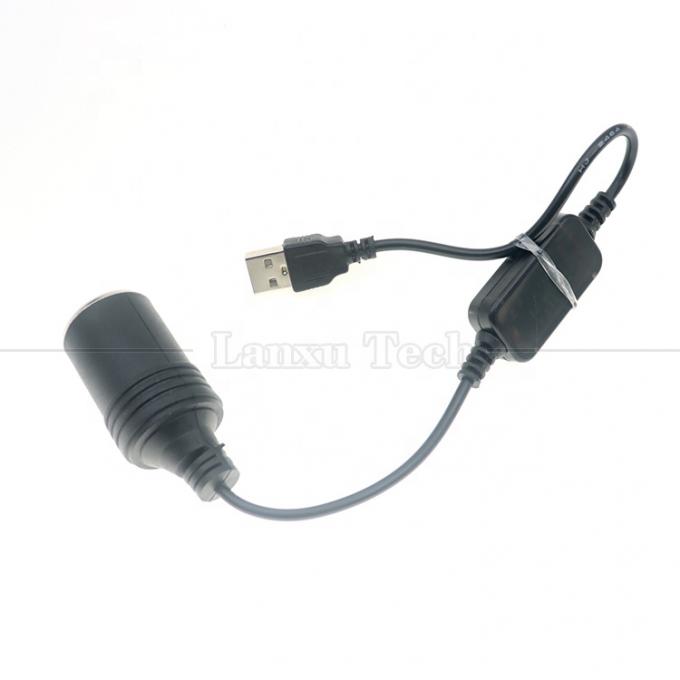 Set Up Charger USB A Male 5V to 12V Car Cigarette Lighter Socket Female Converter Cable 5