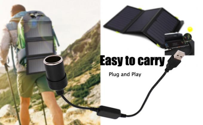 Set Up Charger USB A Male 5V to 12V Car Cigarette Lighter Socket Female Converter Cable 7