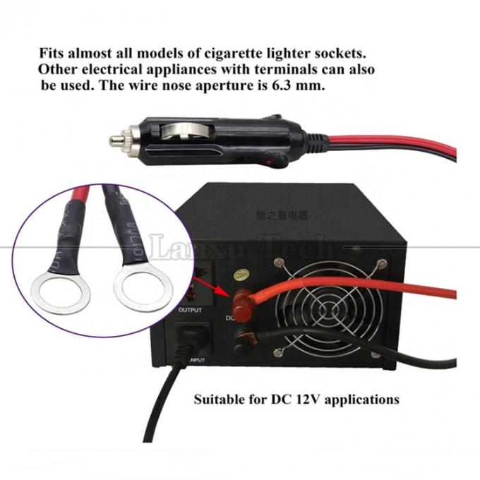 15A High Current DC Power Cigarette Plug to O Round Shape Terminal Cable for Car 5