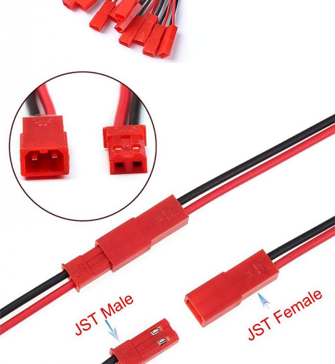 22AWG Male Female 2 PIN JST SYP RCY Plug Connector to Bare End Pigtail Wire Lead Cable Harness for LED Strip Battery 1