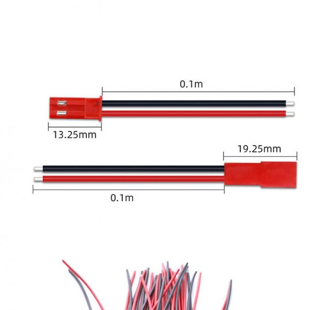22AWG Male Female 2 PIN JST SYP RCY Plug Connector to Bare End Pigtail Wire Lead Cable Harness for LED Strip Battery 3