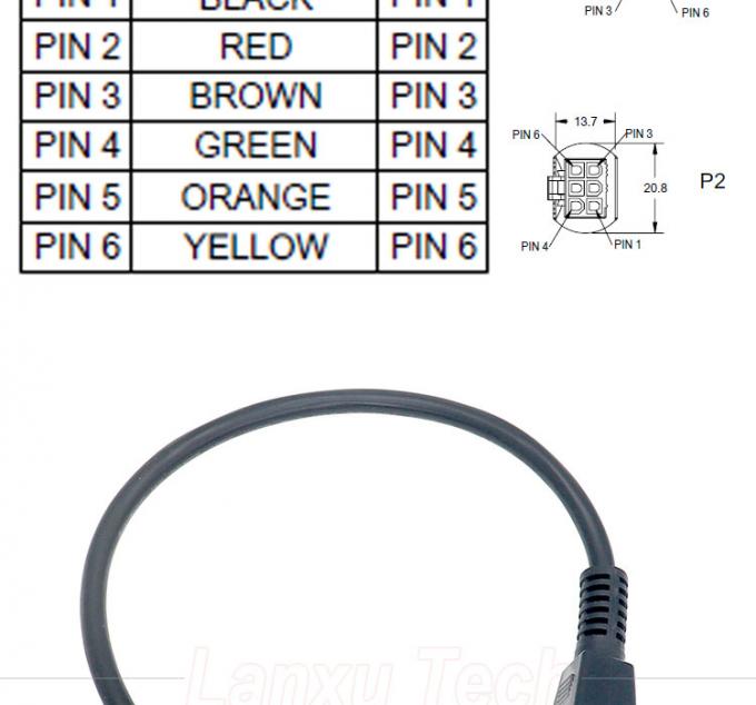 Customization Overmolded Male to Male Female 6 Pin 2451350620 Molex Mini-Fit 4.2mm Pitch Connector Assembly Cable 1