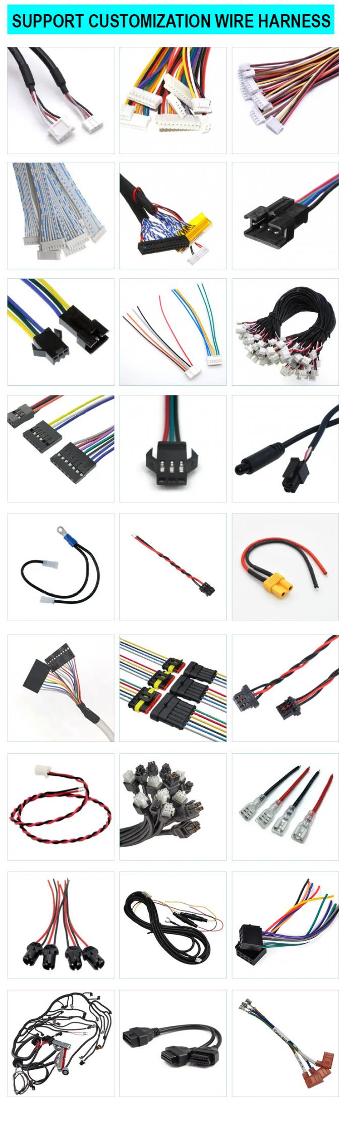 Custom JST PH SH ZH XH MX 2 3 4 5 6 7 8 Pin Connector to 6.3mm Spade Terminal Cable 5