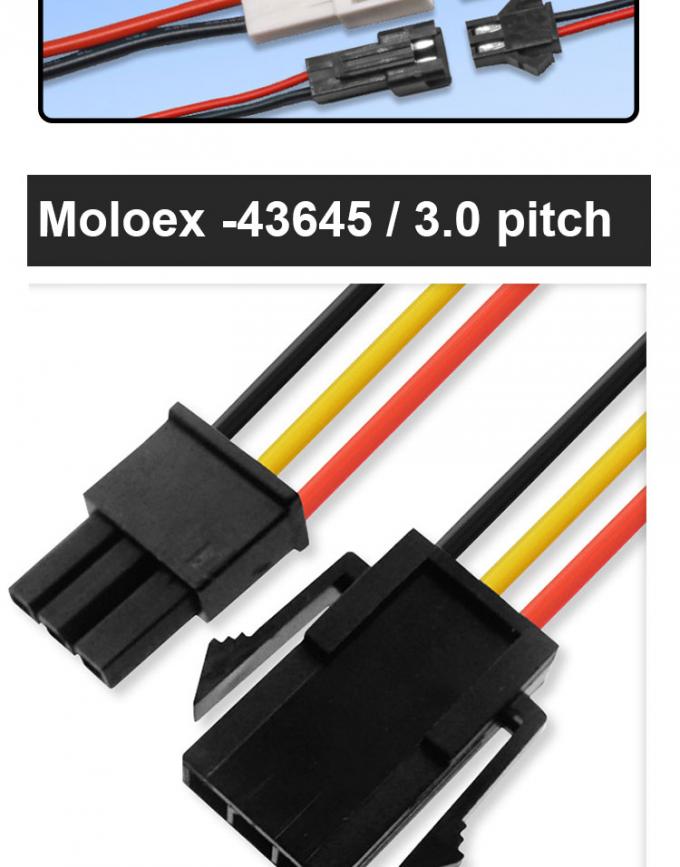 Custom OEM Factory 2 Pin 3p 4p 5p 6p 7p 8p Molex 43645 3.0mm Pitch Cable for LED 3