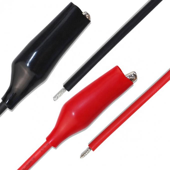 Black Red Single Alligator Clip Test Power Cable 2