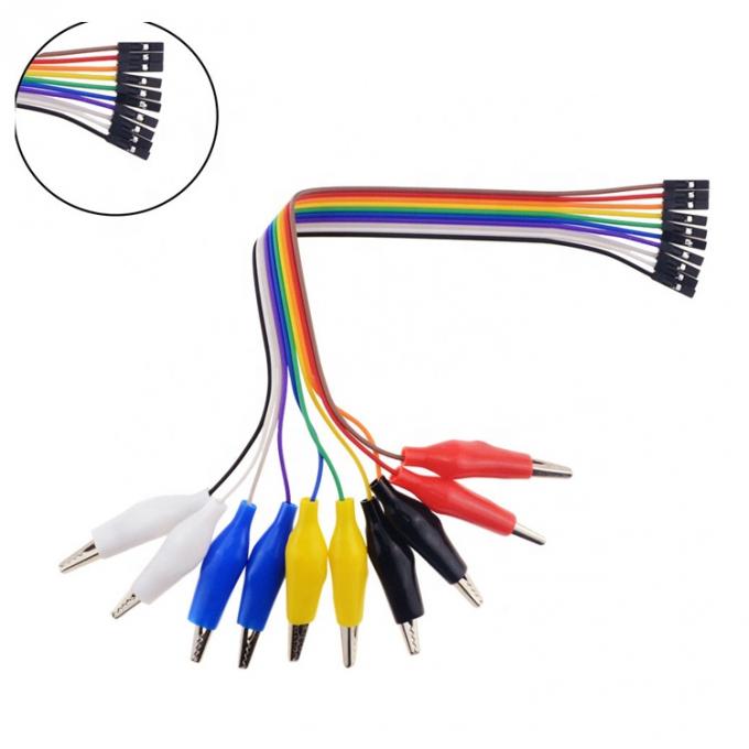 10 pin Alligator Clip to Female Dupont Breadboard Test Lead  Jumper Wires for Raspbrry Pi 0