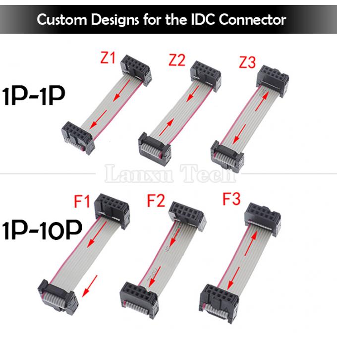 6 8 10 12 14 16 18 20 24 26 30 32 34 40 50 60 64 PIN 1.27mm Pitch IDC 2.54mm 2.0mm Connector Grey Flat Ribbon Wire Cable 3