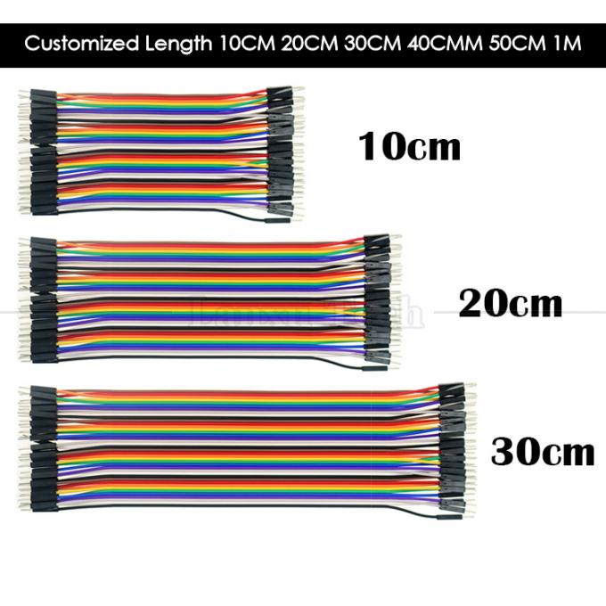 10cm 20cm 30cm 40 Pin Male to Male Female to Female Dupont GPIO Breadboard Rainbow Ribbon Jumper Wires Cable for Raspberry Pi 6