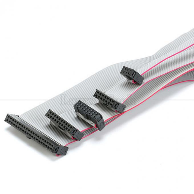 IDC 2.54mm Connector 8 10 12 14 16 18 20 30 40 50 60 PIN 1.27mm Pitch Grey Flat Ribbon Cable 8