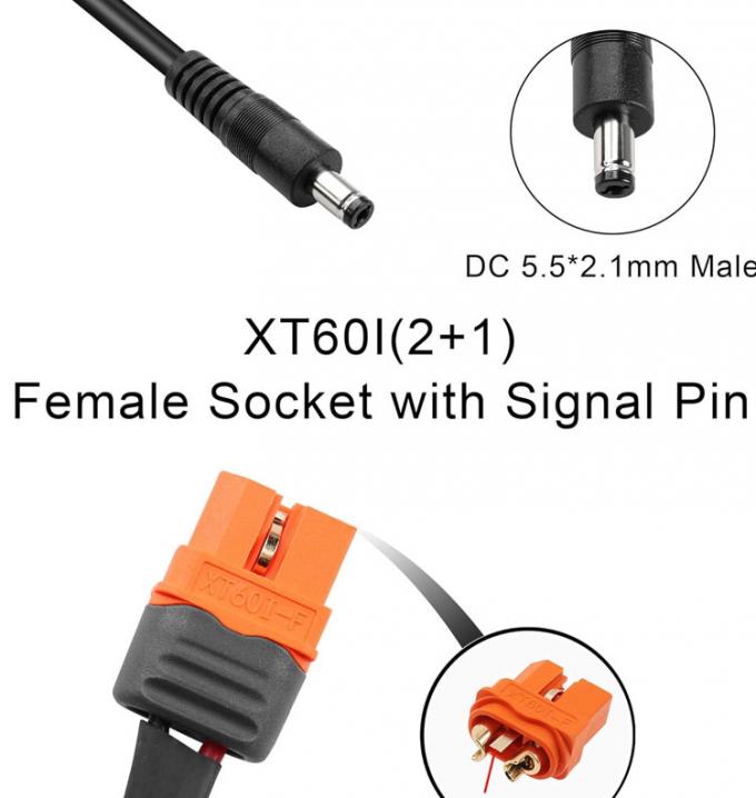DC 5.5x2.1mm 5.5x2.5mm Plug Male Barrel Jack to XT60 Battery Connector Wire Cable for Solar Panel FPV 3