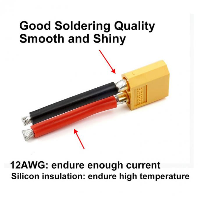 High Quality XT60 Male Female Plug Connector 12AWG Silicon Wire Lead Extension Cable for RC Lipo Battery FPV Racing Drone 2