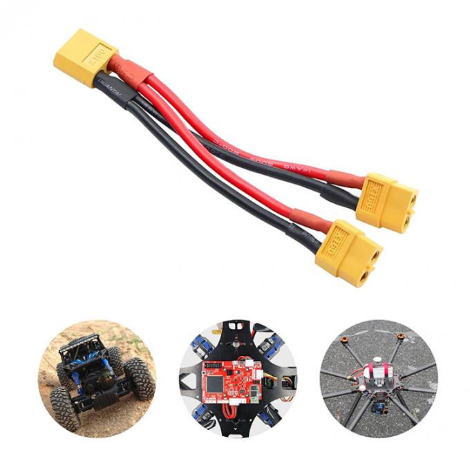 14AWG XT60 1 Male to 2 Female Y Splitter Extension Cable for RC Lipo Battery 5