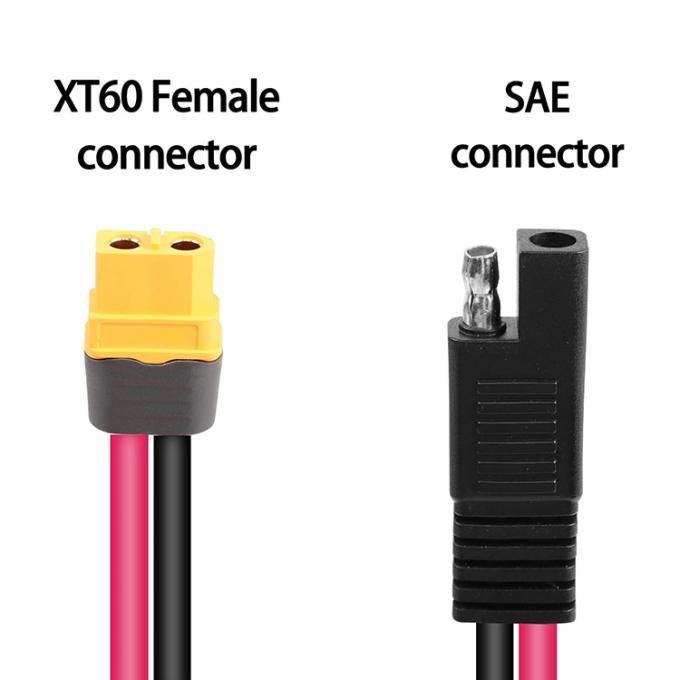 12AWG SAE to XT60 Connector Adapter Extension Cable for Solar Generator Power Station Lipo Battery 2