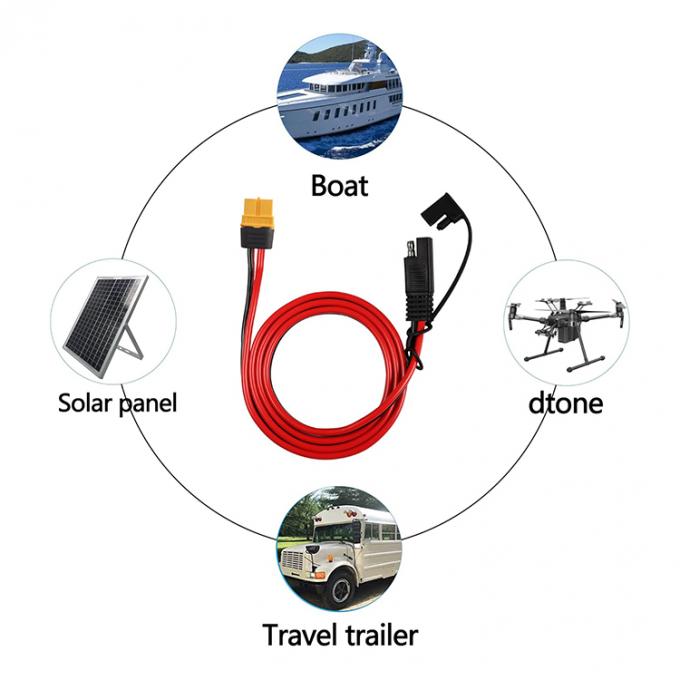 12AWG SAE to XT60 Connector Adapter Extension Cable for Solar Generator Power Station Lipo Battery 3