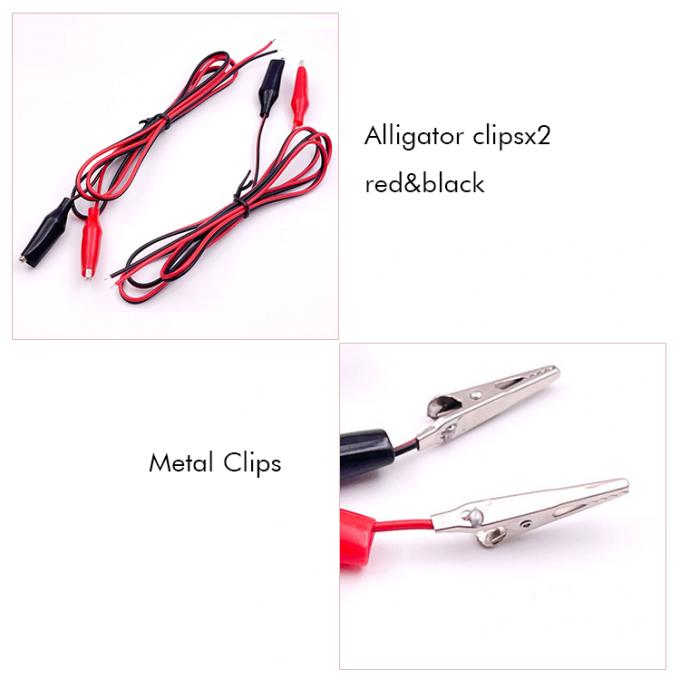 12v Black Red Electrical Test Leads Jumper Wire Alligator Crocodile Clips Cable 1