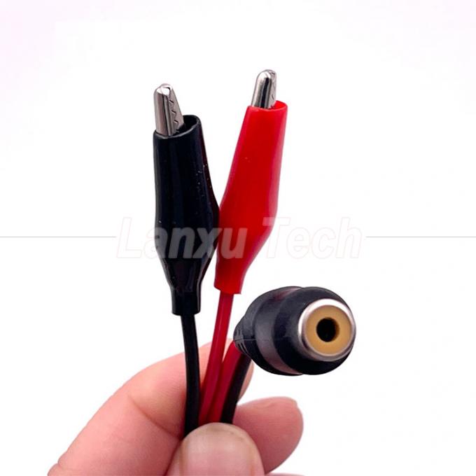 RCA Female AV to Alligator Clips Cable for Speaker 3