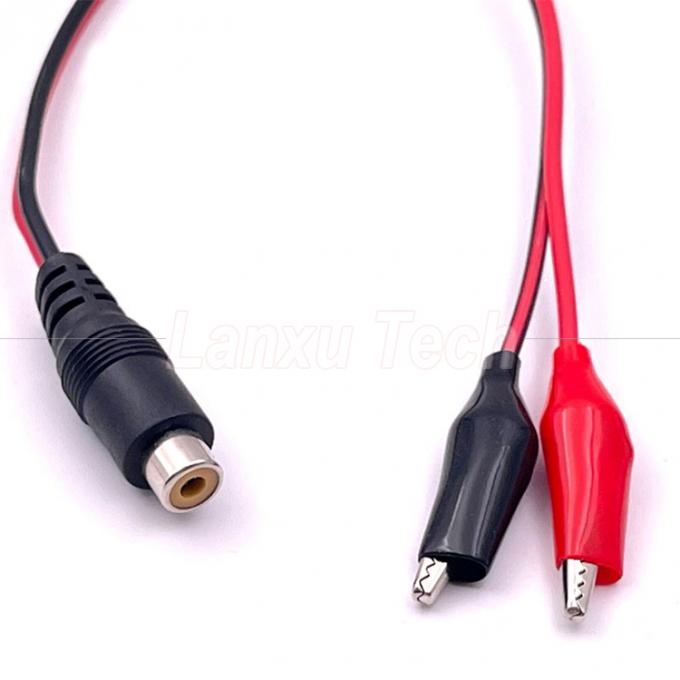 RCA Female AV to Alligator Clips Cable for Speaker 4
