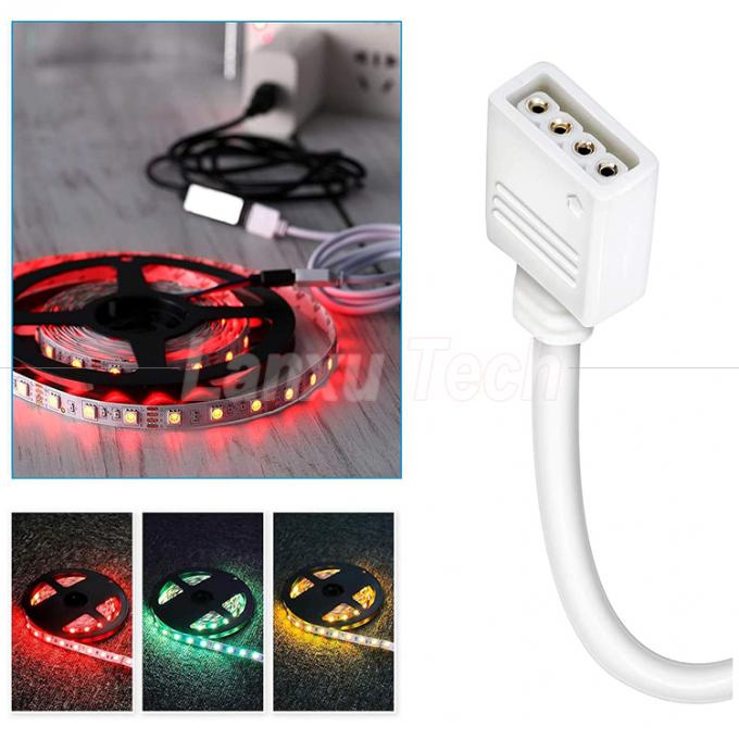 Female to Female 4 Pin RGB Plug Connector Extension Cable for 5050 3528 2835 LED Strip Light 7