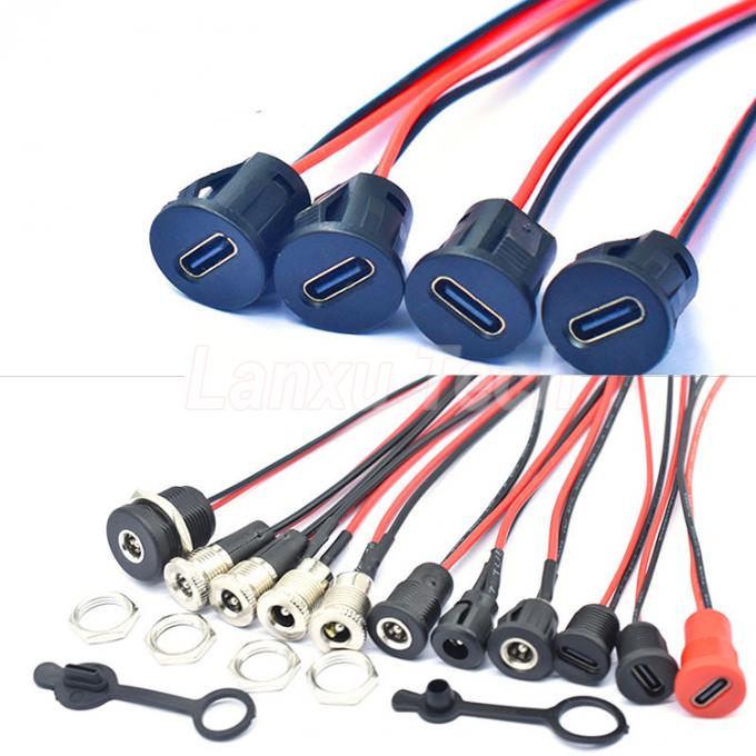 DC 022 5.5x2.1mm 5.5x2.5mm Female Socket Threaded Mount to JST SM 2 Pin Connector Cable 0
