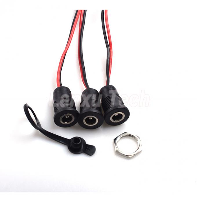 DC 022 5.5x2.1mm 5.5x2.5mm Female Socket Threaded Mount to JST SM 2 Pin Connector Cable 2