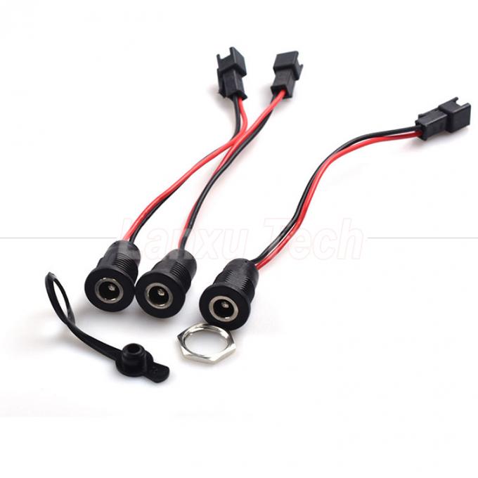 DC 022 5.5x2.1mm 5.5x2.5mm Female Socket Threaded Mount to JST SM 2 Pin Connector Cable 5
