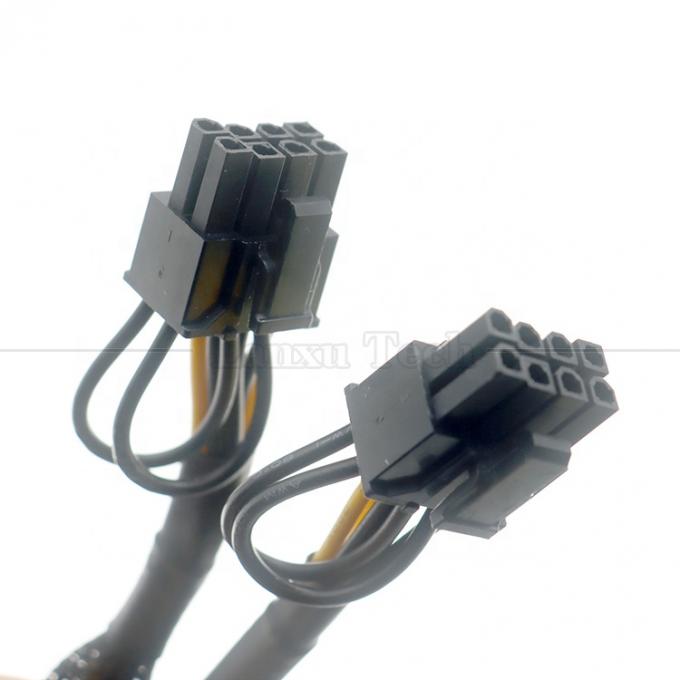 Sleeved 18AWG Pure Cooper Y Splitter 6 Pin to Dual 8 Pin 6+2 PCI Express Power Adapter Extension PCIe Cable for GPU 3