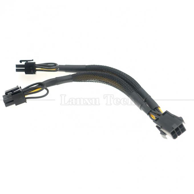 Sleeved 18AWG Pure Cooper Y Splitter 6 Pin to Dual 8 Pin 6+2 PCI Express Power Adapter Extension PCIe Cable for GPU 5
