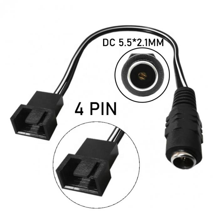 12V Female DC Plug to 3 4 Pin PC Case Fan Power PWM Adapter Extension Cable 0