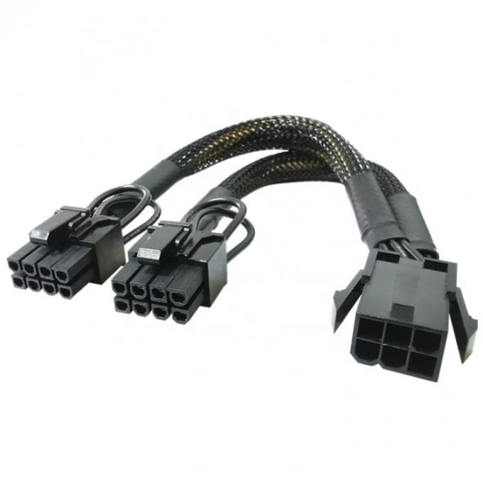GPU 6 PIN Female to Dual 8 PIN Male 18AWG PCI Express Motherboard Power Supply Adapter PCIe Riser 3.0 Extension Cable 0