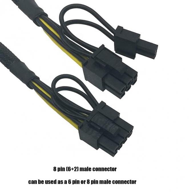 GPU 6 PIN Female to Dual 8 PIN Male 18AWG PCI Express Motherboard Power Supply Adapter PCIe Riser 3.0 Extension Cable 2