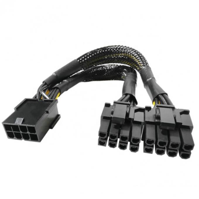 Woven Sleeve PCIe 8 Pin Female to Dual 8 Pin Male PCI Express Graphics Video Card GPU Power Adapter Cable 3
