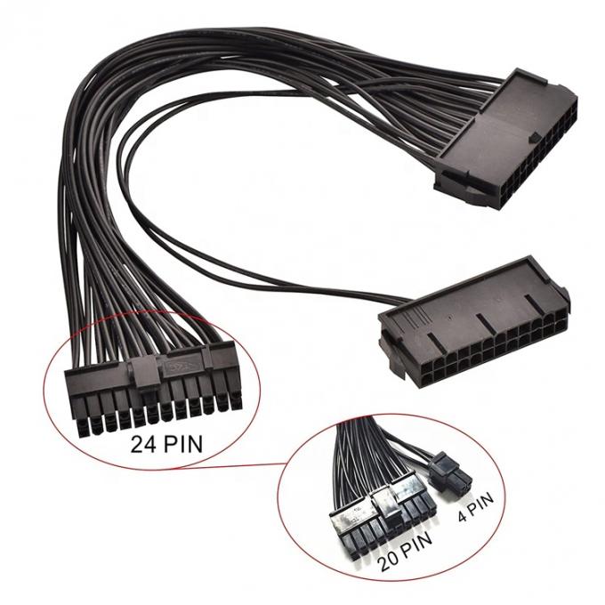PSU 24 PIN Female to Dual 20 4 24 PIN Male ATX Mining Motherboard Extension Cable 0