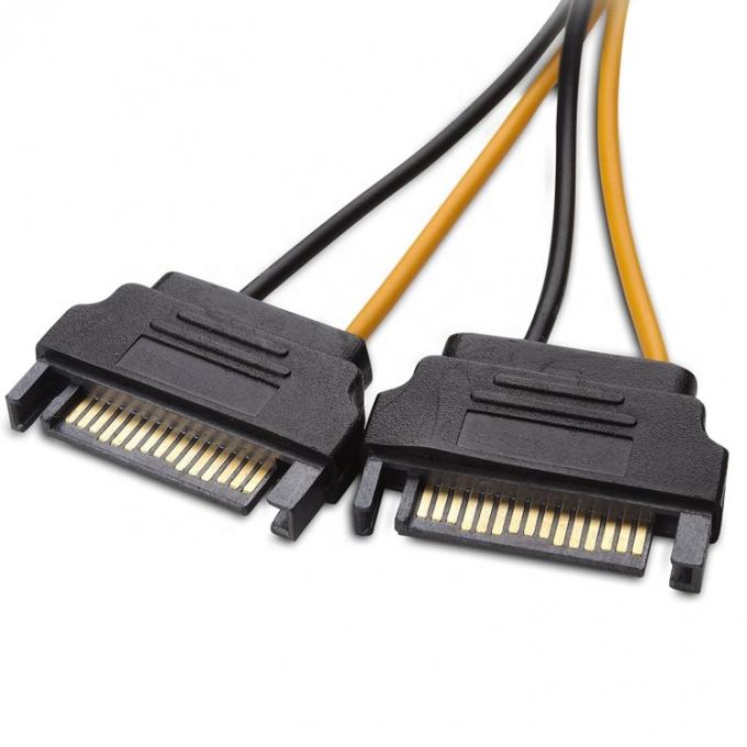 Splitter 8 Pin PCIe Express Male to Dual 15 pin Sata Power Adapter ATX Cable 3