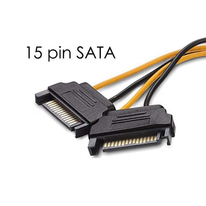 Splitter 8 Pin PCIe Express Male to Dual 15 pin Sata Power Adapter ATX Cable 4