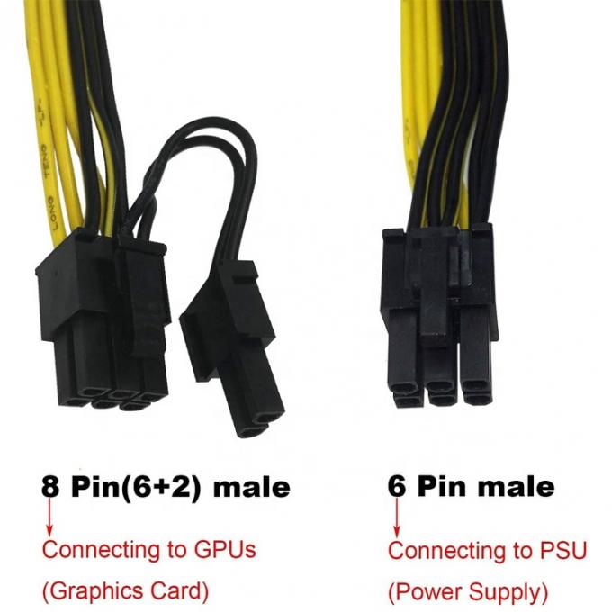 PCIE 6 Pin to 8 Pin GPU  ATX Video Graphics Card PCIE PCI Express Power Cable 1