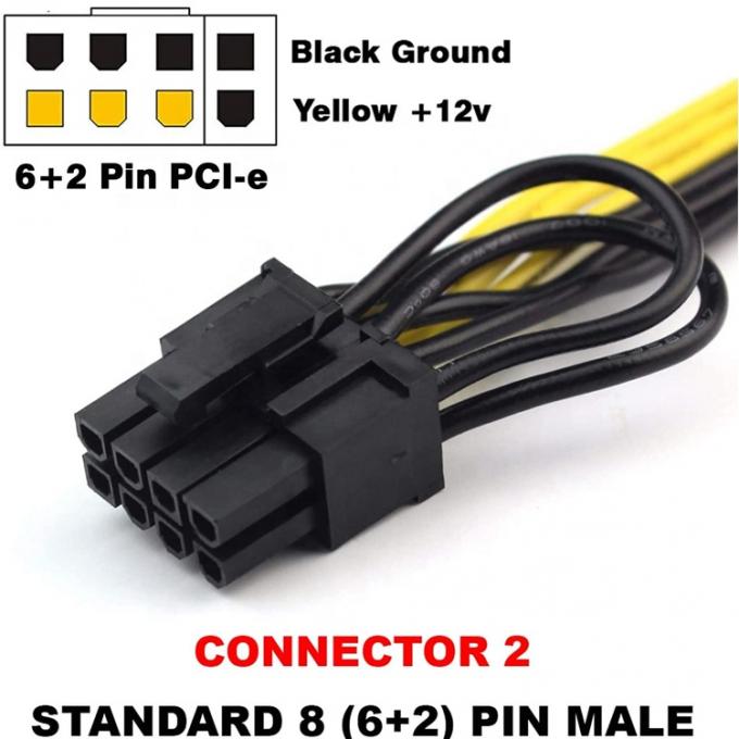 PCIE 6 Pin to 8 Pin GPU  ATX Video Graphics Card PCIE PCI Express Power Cable 2