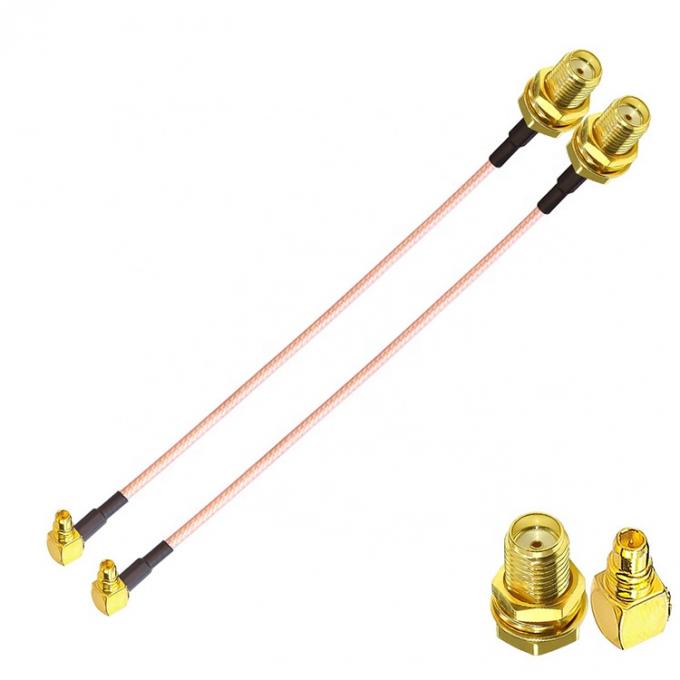RG316 90 Degree Right Angle MMCX Male to SMA Female Antenna Pigtail RF Coaxial Cable 0