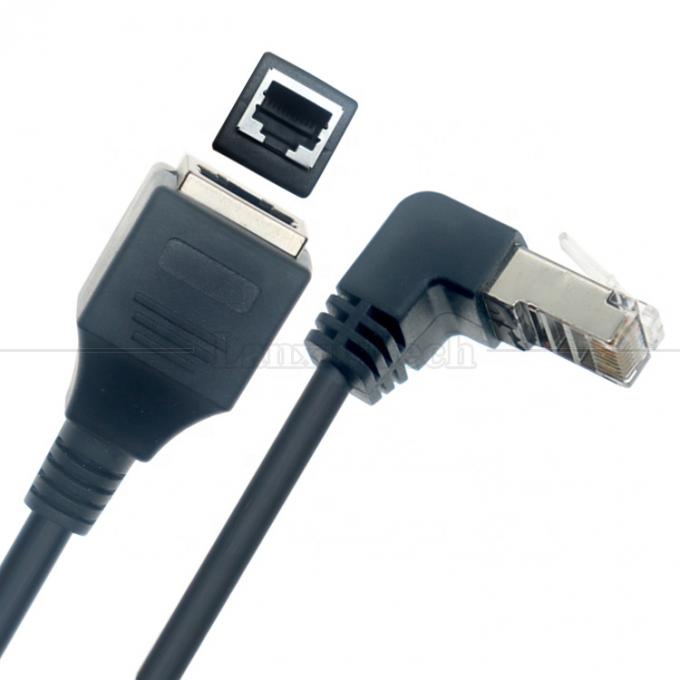 90 Degree Angle RJ45 Male to RJ45 Female Socket Cat5e Ethernet Lan Cable 4