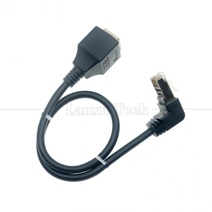 Cat5e Up Down Left Right Angle RJ45 Male to RJ45 Female Socket Panel Mount Ethernet Cable 0