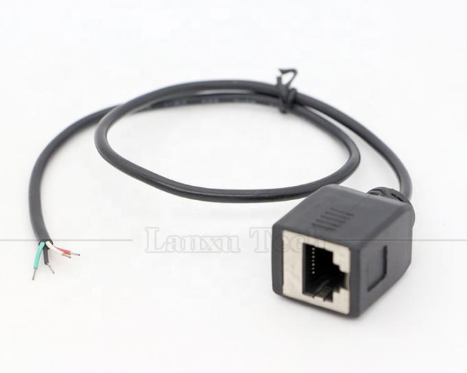 Female RJ45 Socket to Open Tinned Soldering 4 Wires Bare End  Pigtail Cable 5