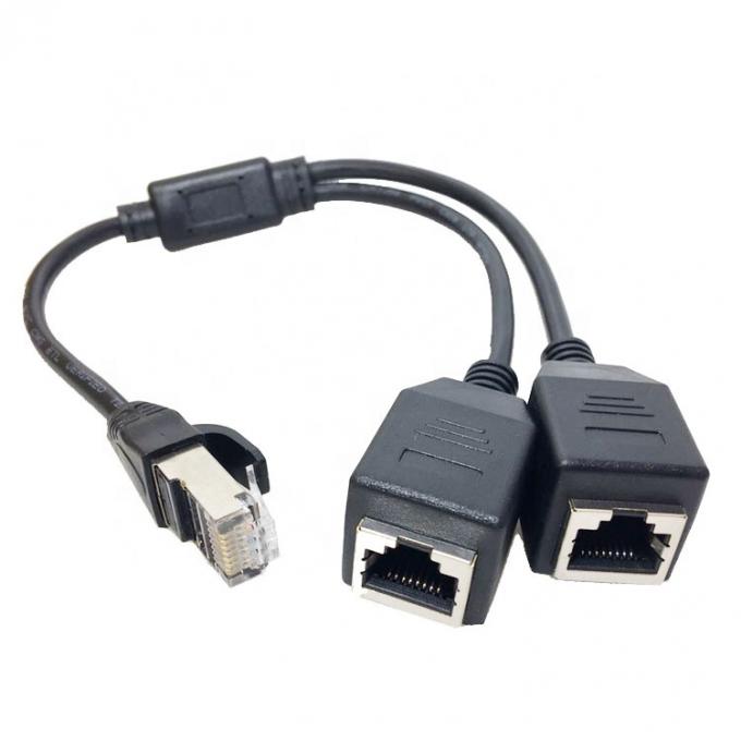 1 Male to 2 Female Ways Socket Port RJ45 interface Cat5 Lan Network Ethernet Splitter Y Adapter Cable 0
