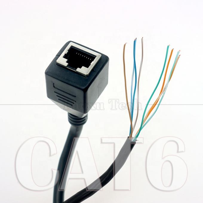 High Quality Network Ethernet Cta6 26AWG RJ45 8p8c Female Socket to Open Tinned Bare Wires End Cable 0